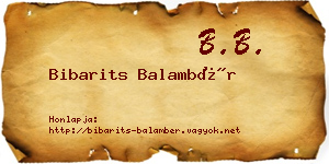 Bibarits Balambér névjegykártya